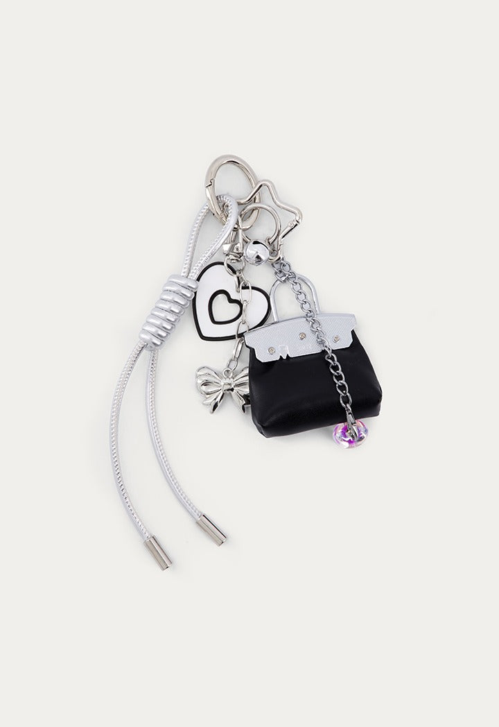 Handbag Keychain with Metal Details
