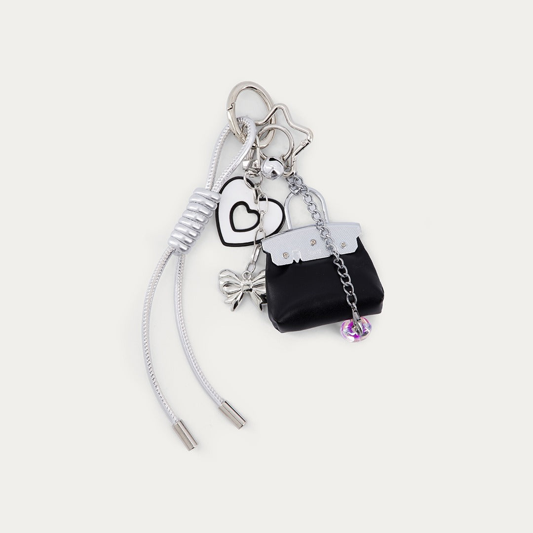 Handbag Keychain with Metal Details