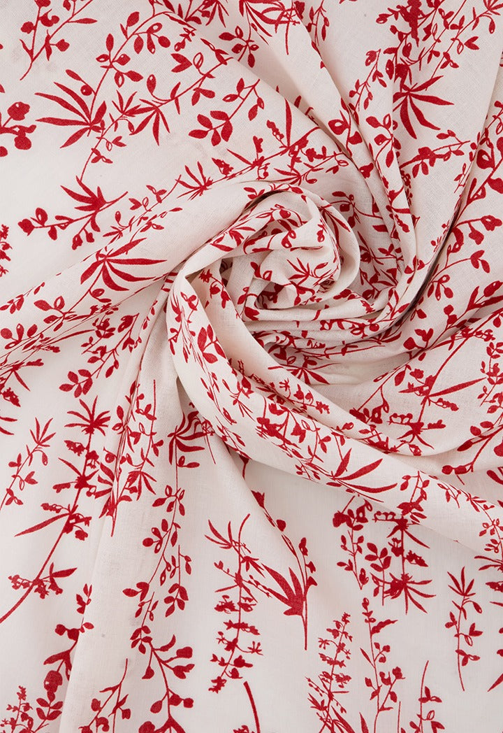 Embroidered Hems Printed Scarf