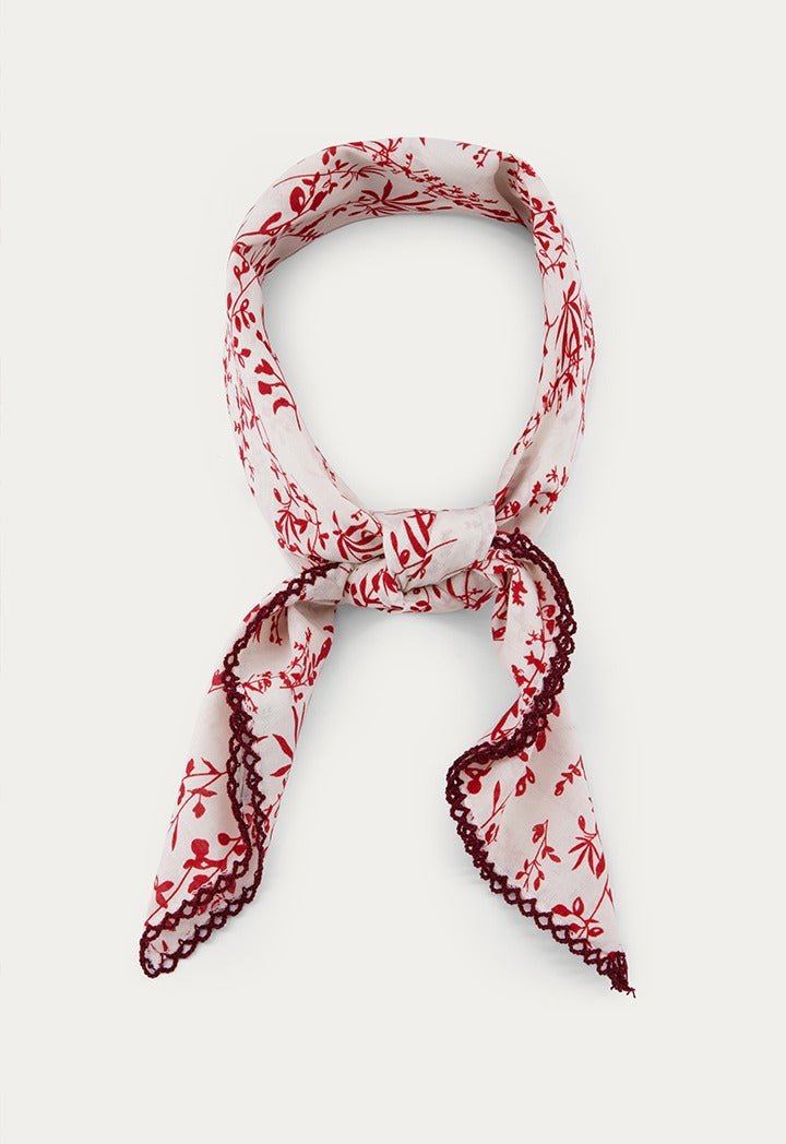 Embroidered Hems Printed Scarf