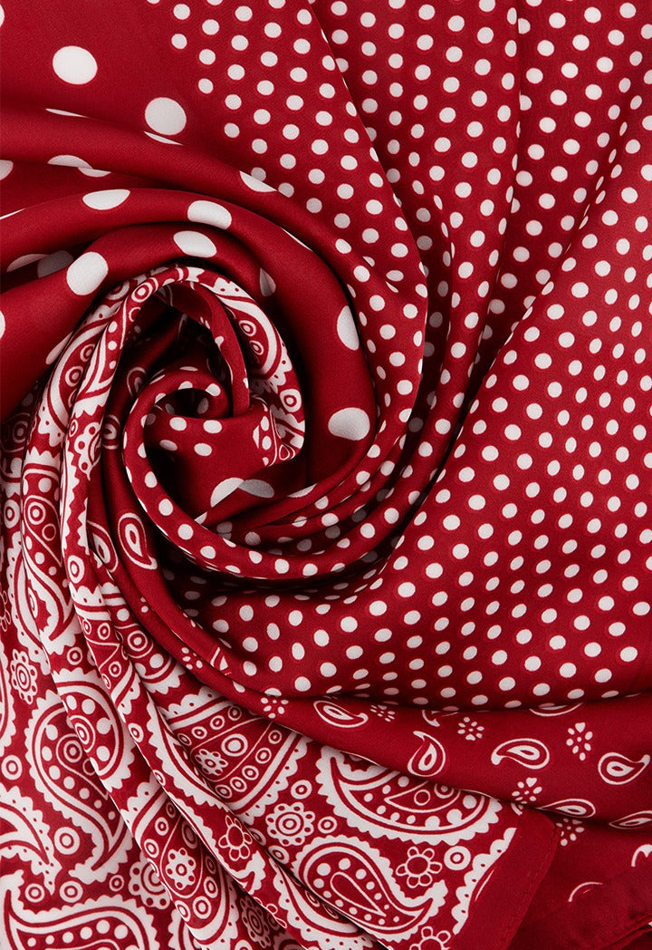 Paisley & Polka-Dot Printed Scarf