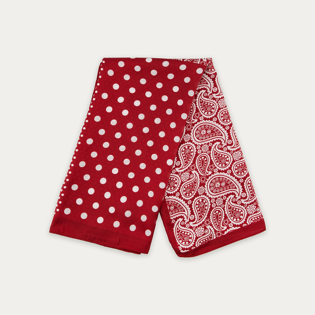 Paisley & Polka-Dot Printed Scarf