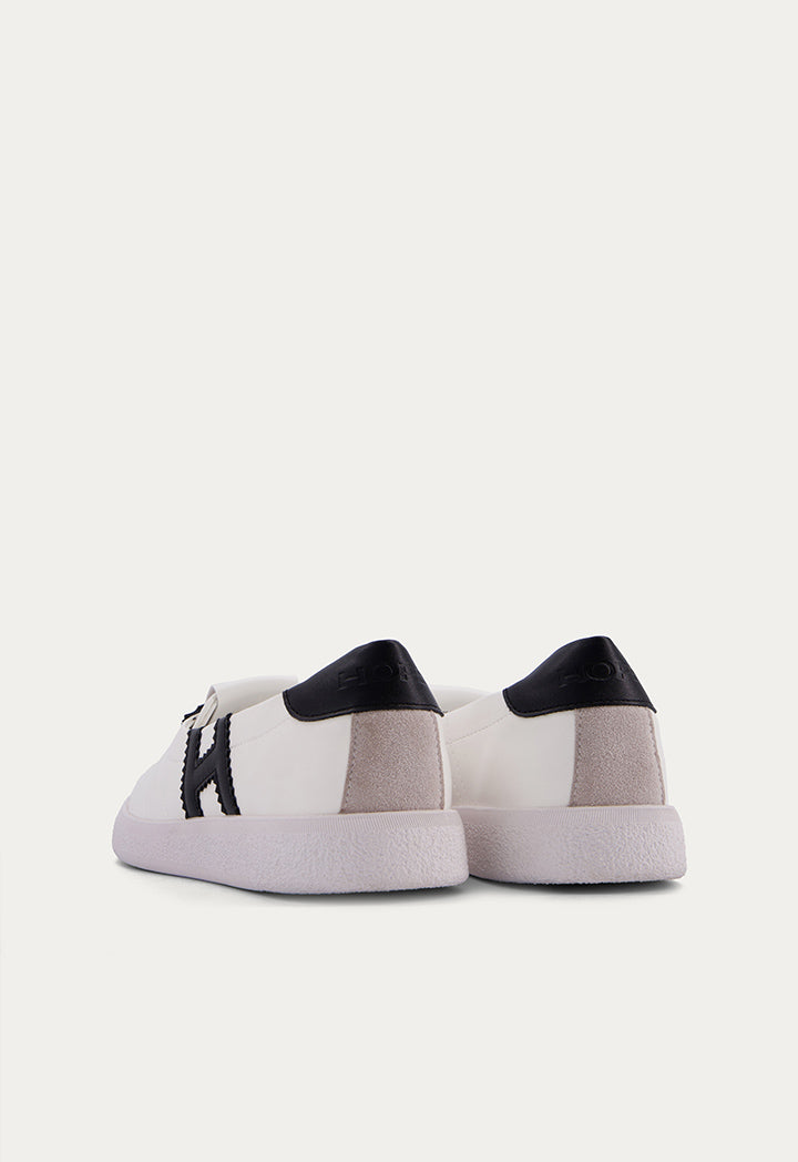 Contrast Flat Shoes with Lace Up Details