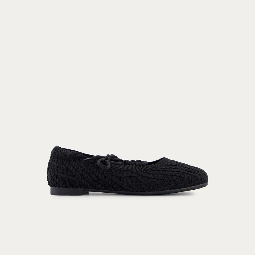 Lace Up Knitted Flat Ballerina