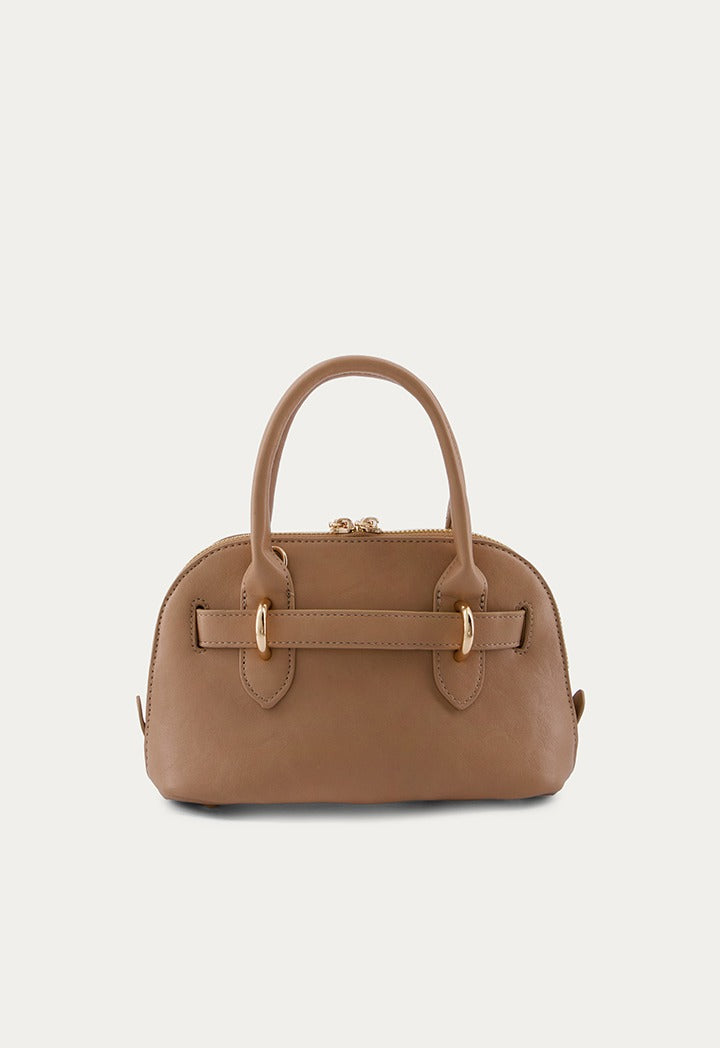 Belt Detail Solid Handbag