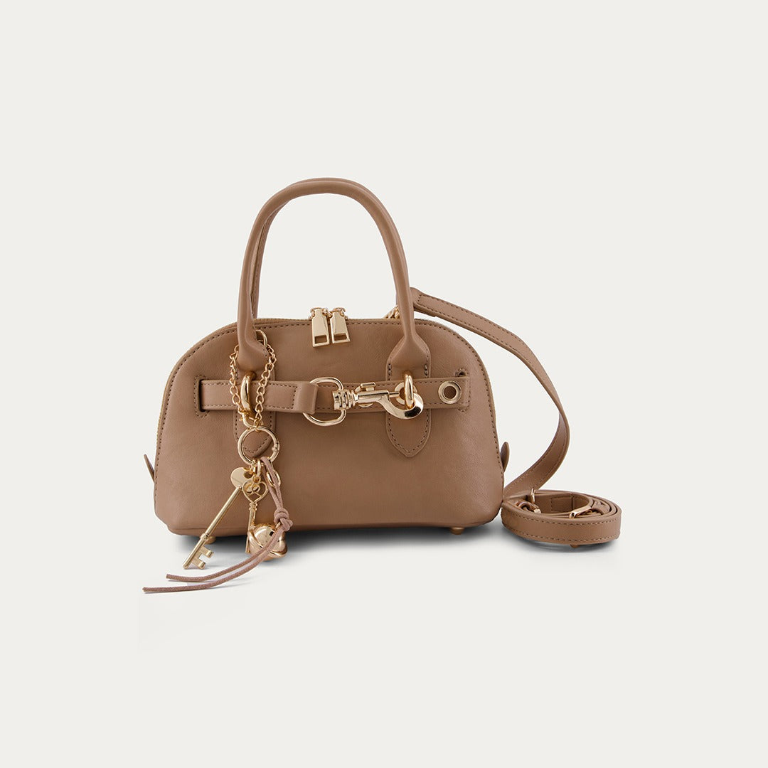 Belt Detail Solid Handbag