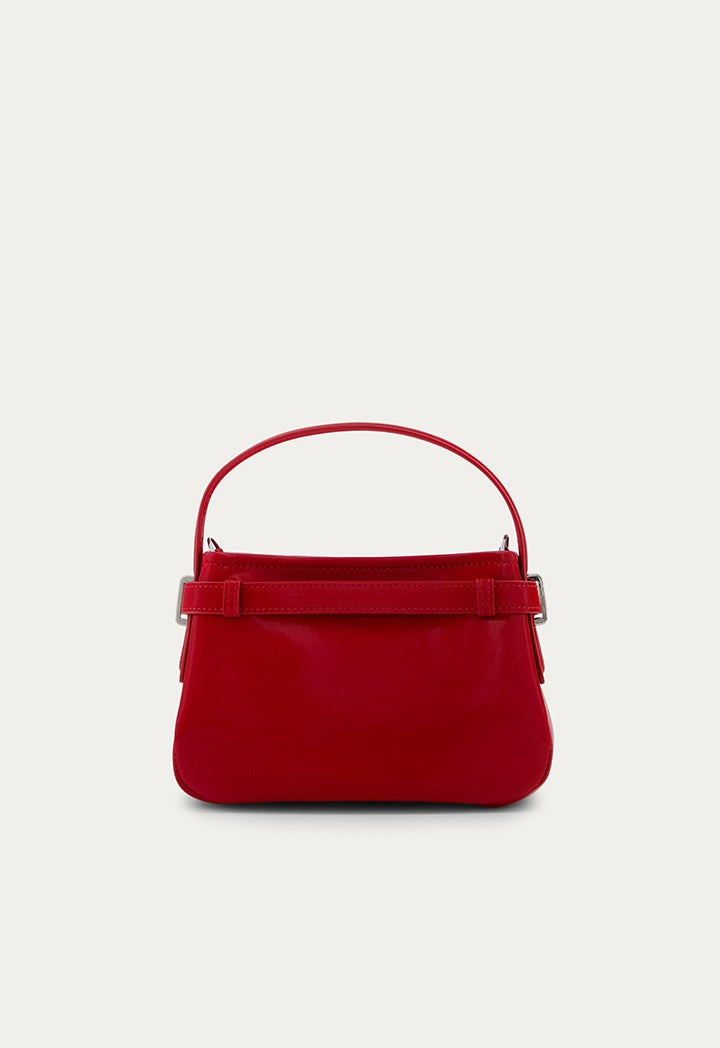 Belt Detail Solid Handbag