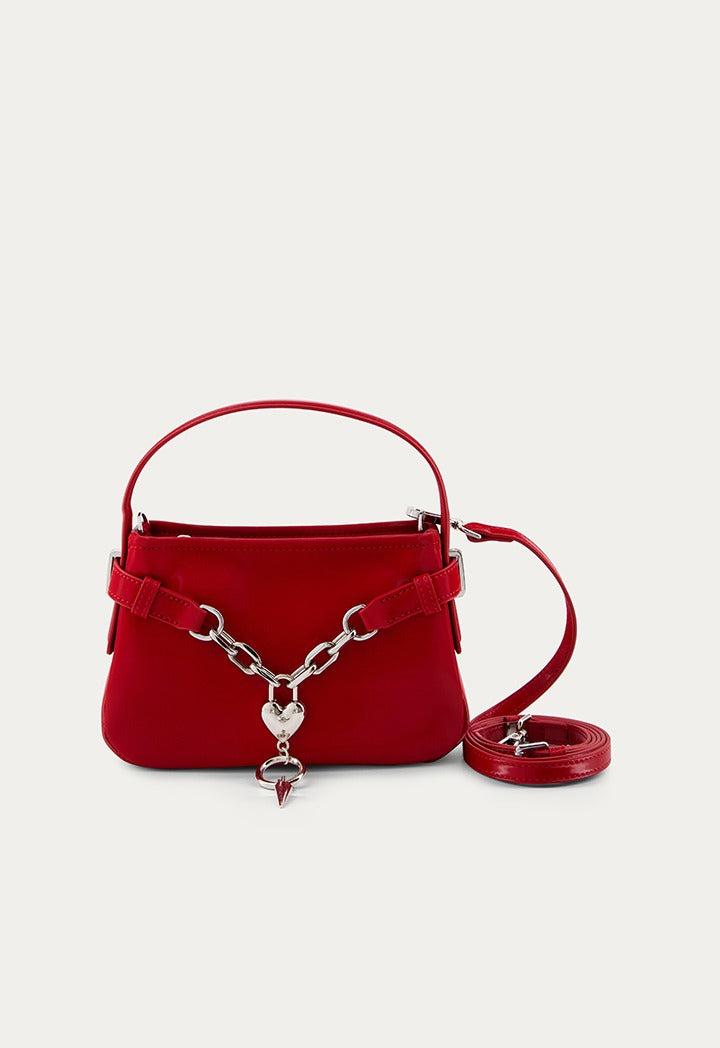 Belt Detail Solid Handbag