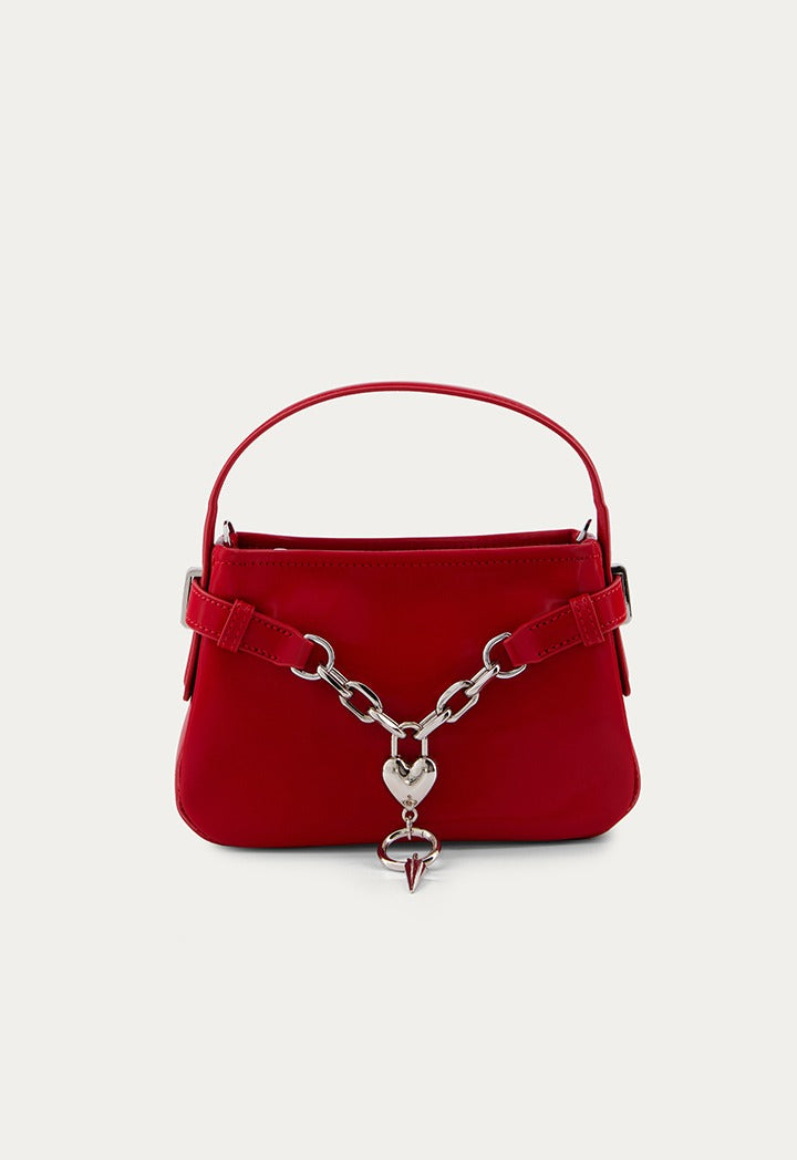 Belt Detail Solid Handbag