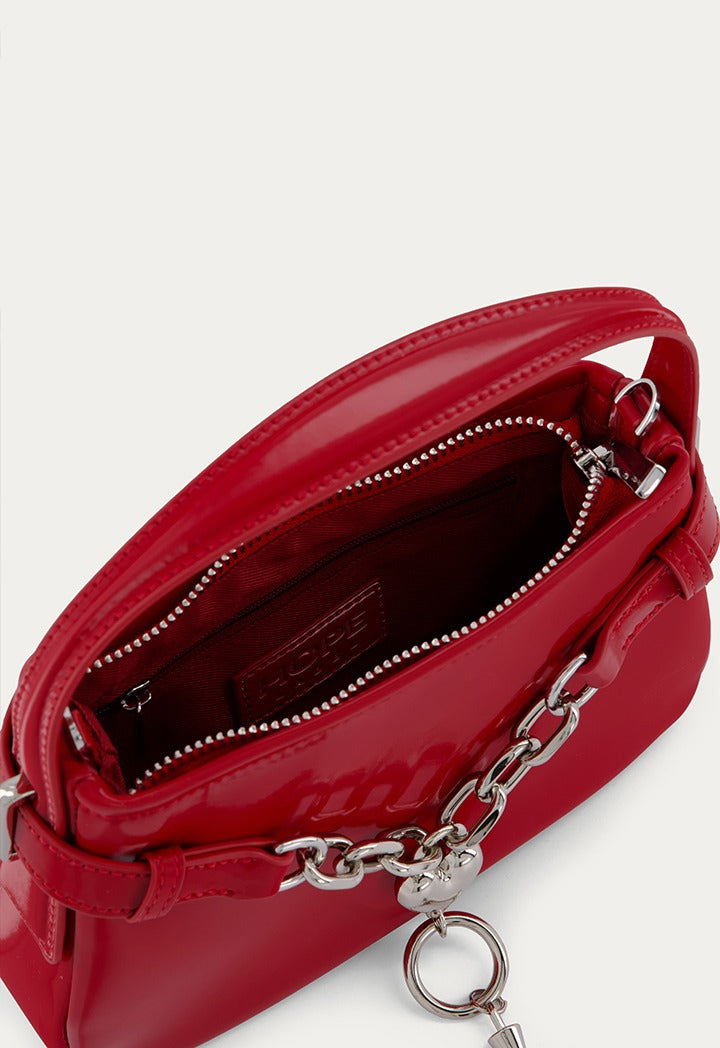 Belt Detail Solid Handbag