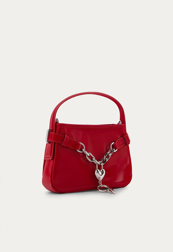 Belt Detail Solid Handbag