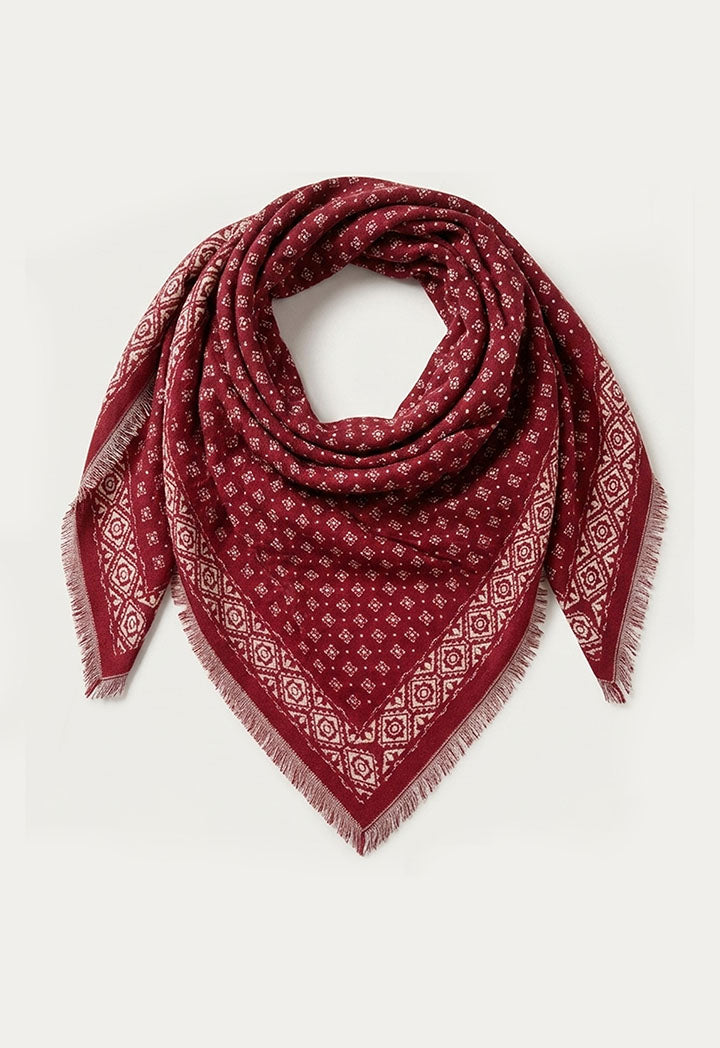 Printed Knitted Triangle Shawl