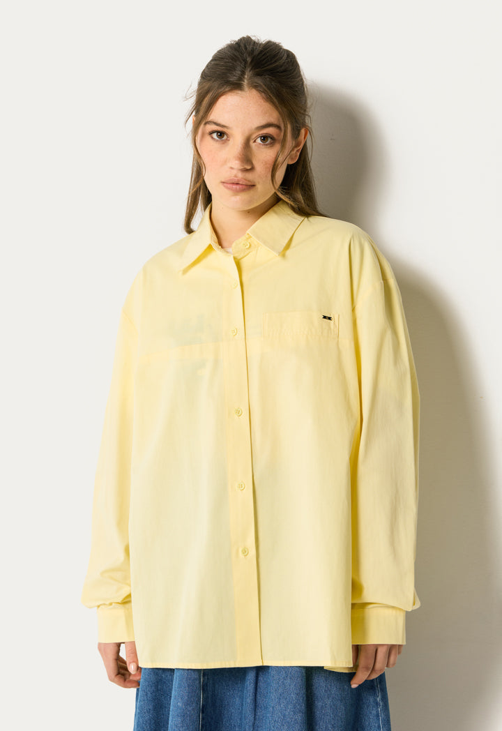Solid Shirt with Back Slit with Clouser Button