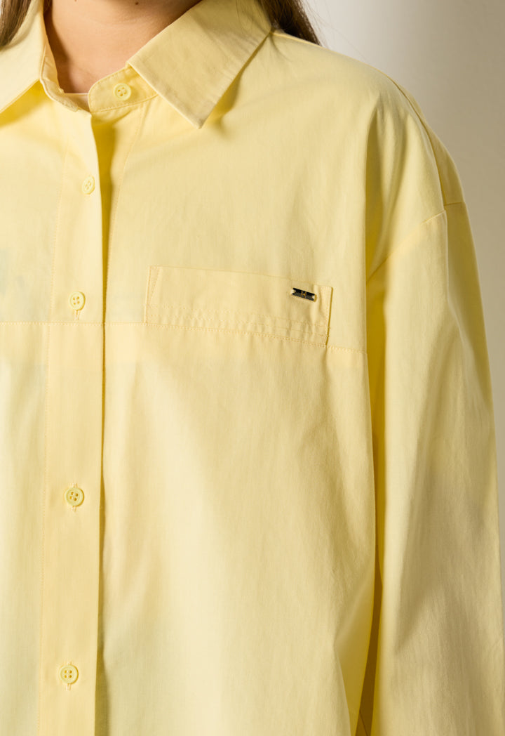 Solid Shirt with Back Slit with Clouser Button