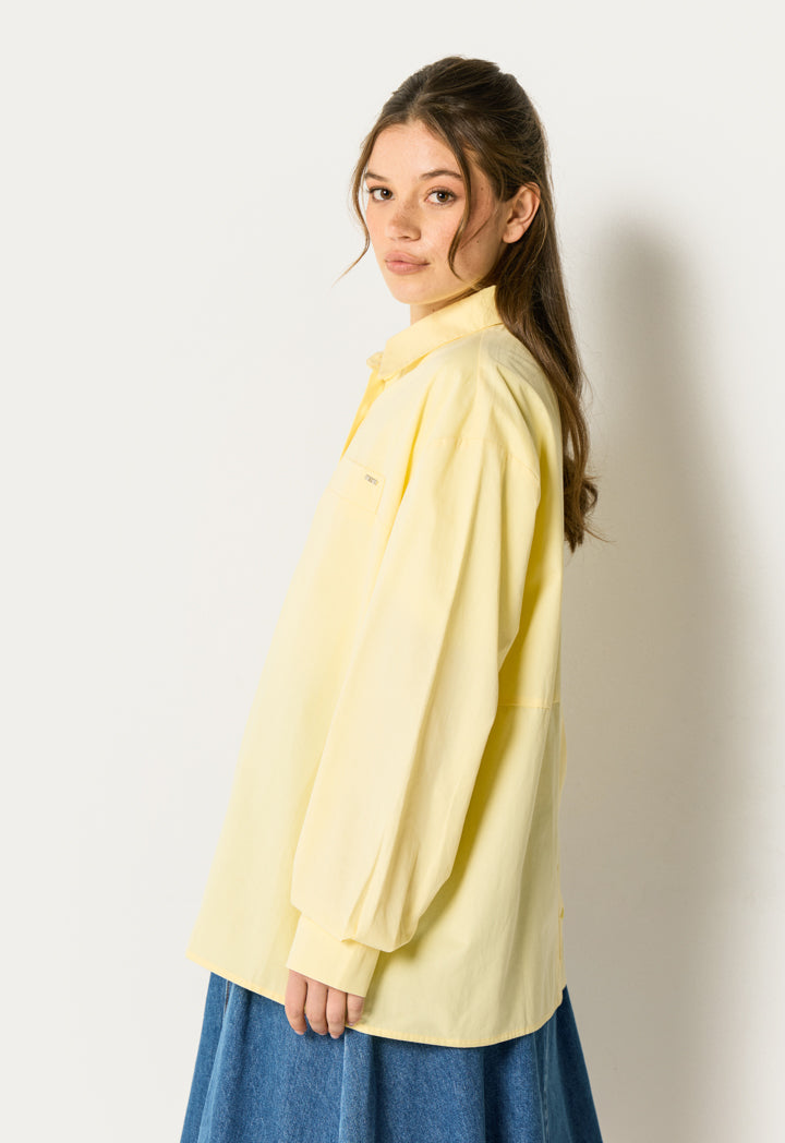 Solid Shirt with Back Slit with Clouser Button