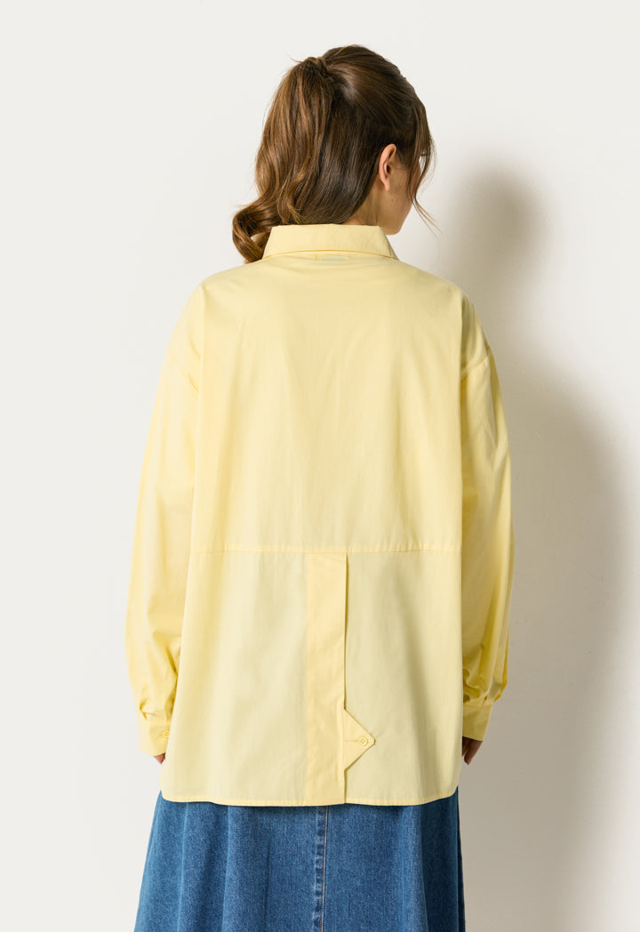 Solid Shirt with Back Slit with Clouser Button