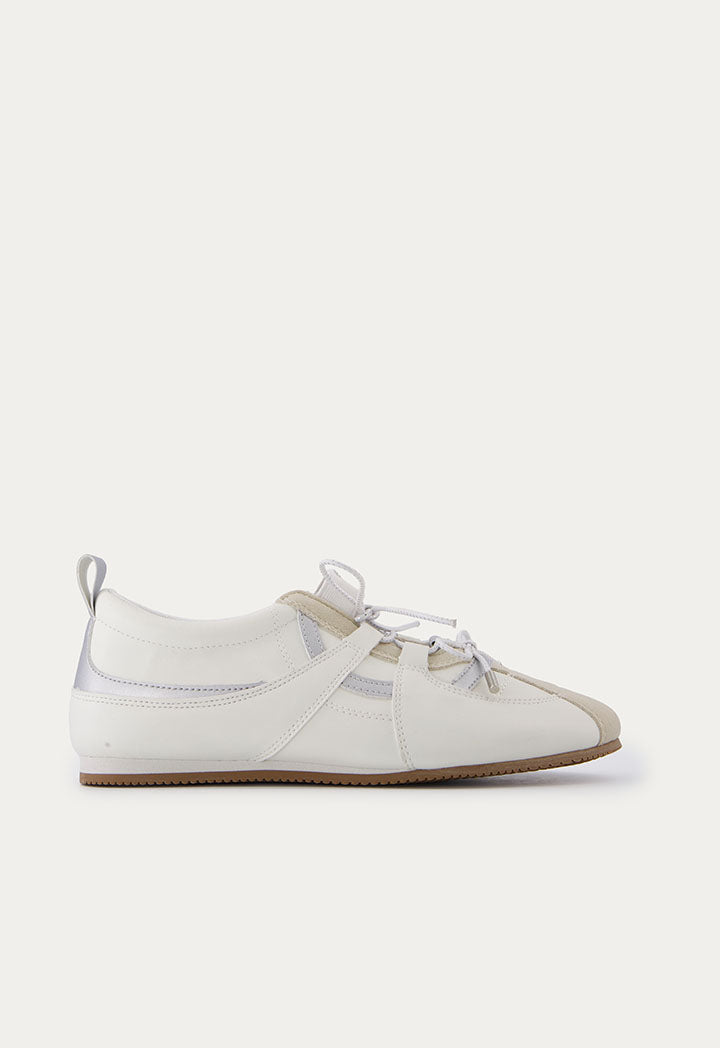 Metallic-Detail Leather Sneakers