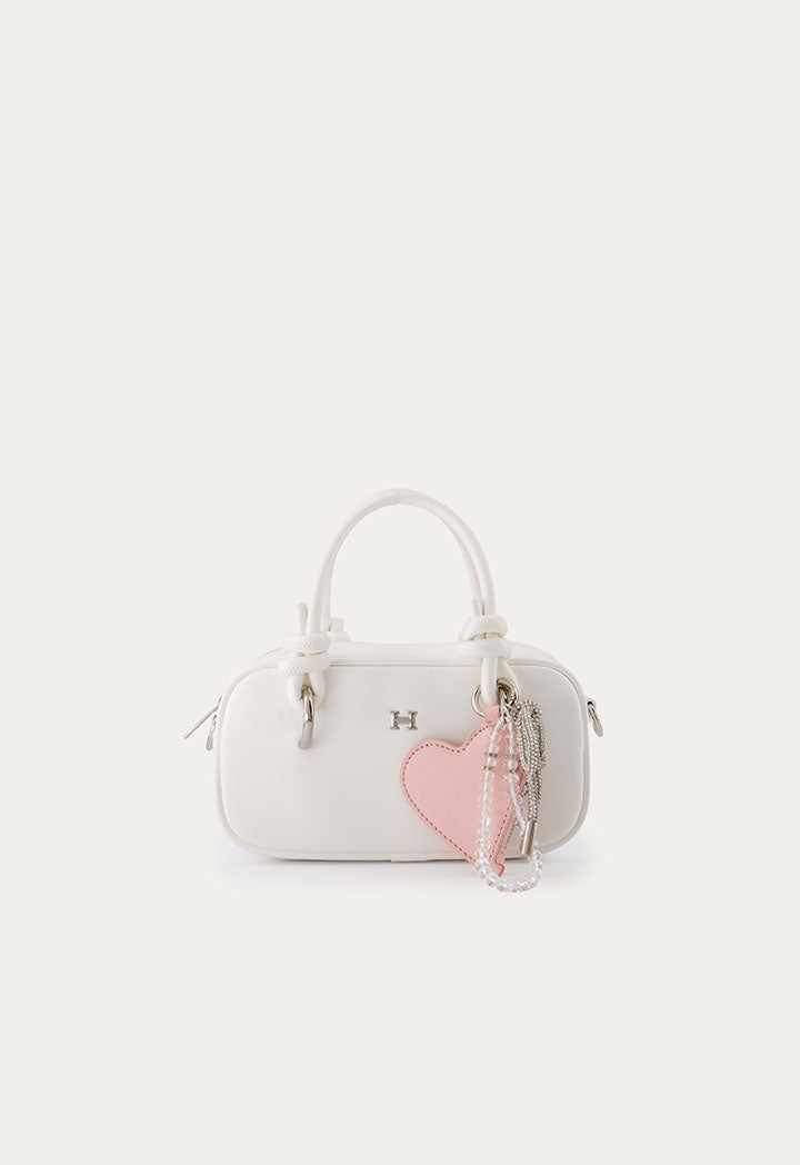 Leather Hand Bag with Charm