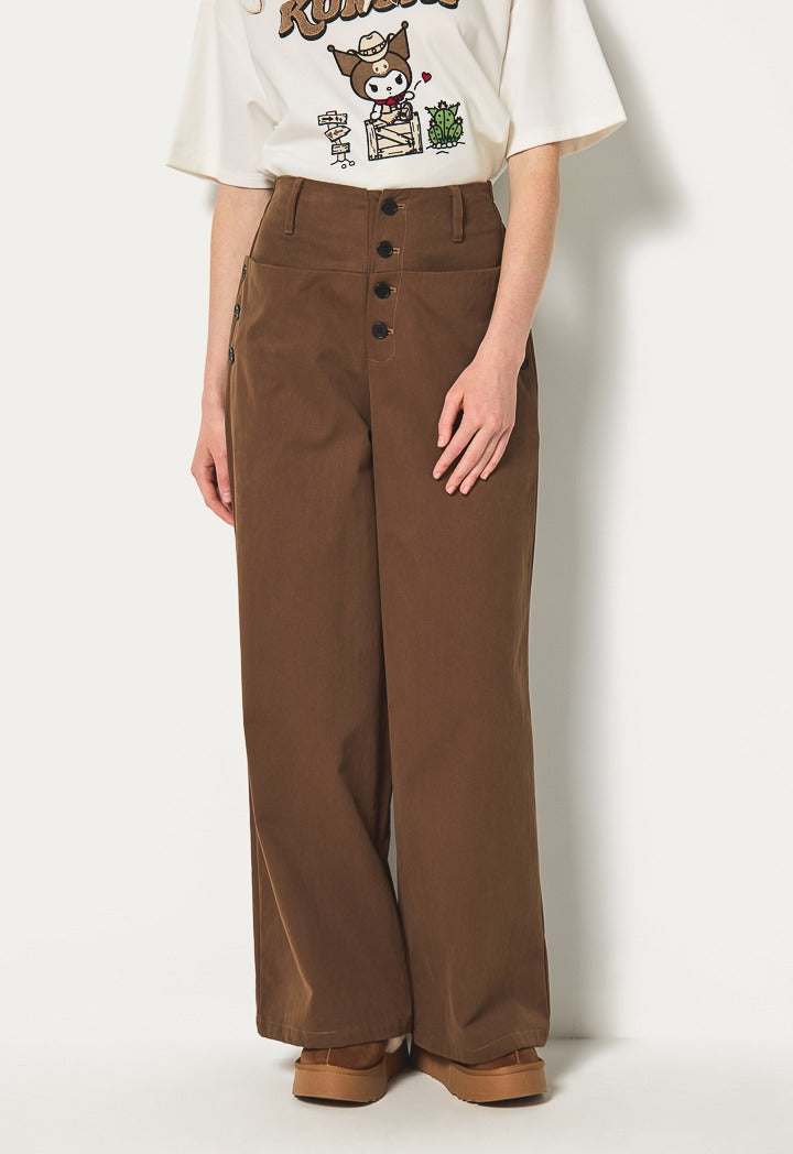 Hope High Waist Wide Leg Trousers Brown