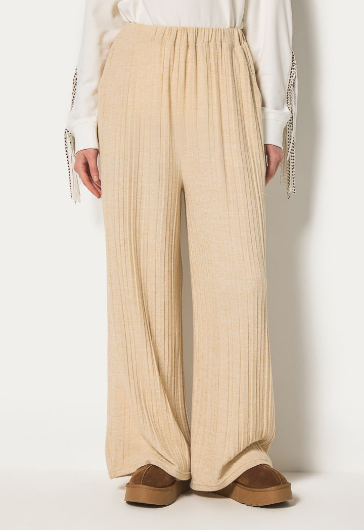 Hope Knitted Pleated Trousers Beige