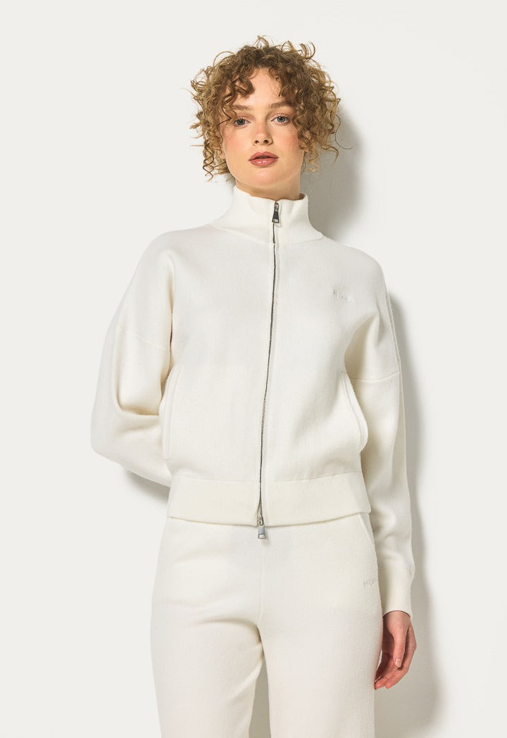 Hope Knitted Zipped Jacket Off White