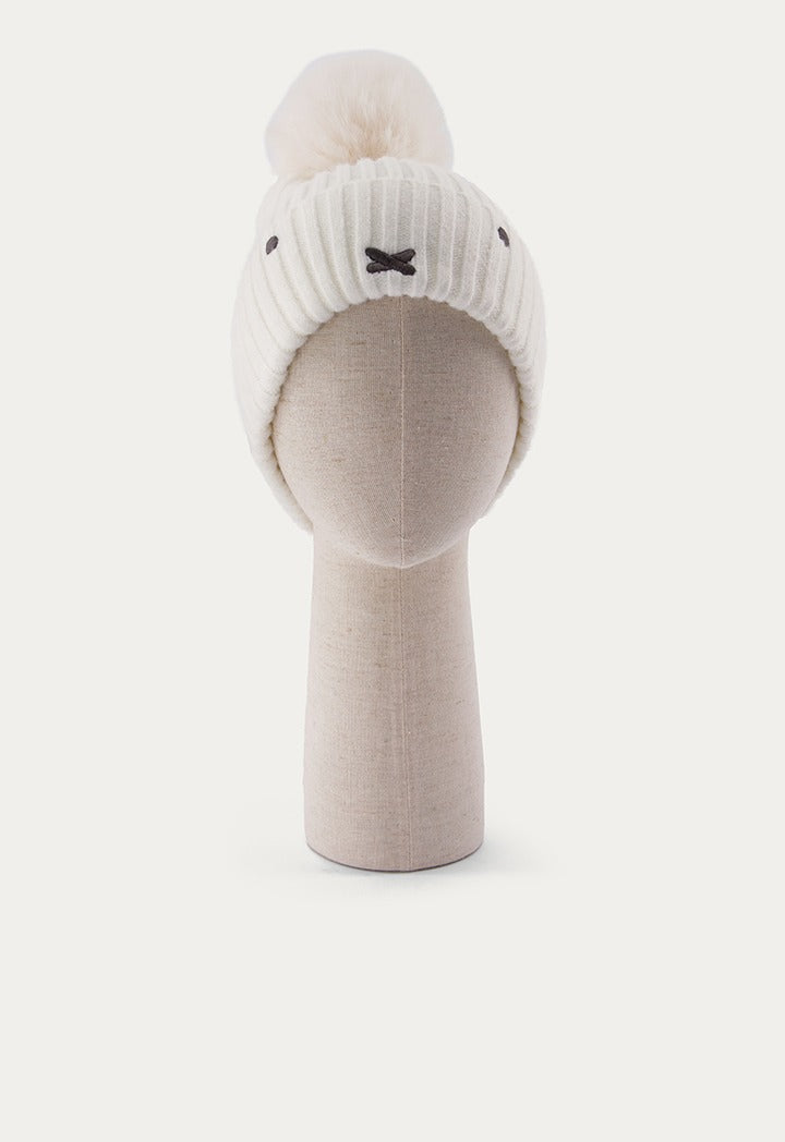 Hope Miffy Ribbed Beanie Hat Off White