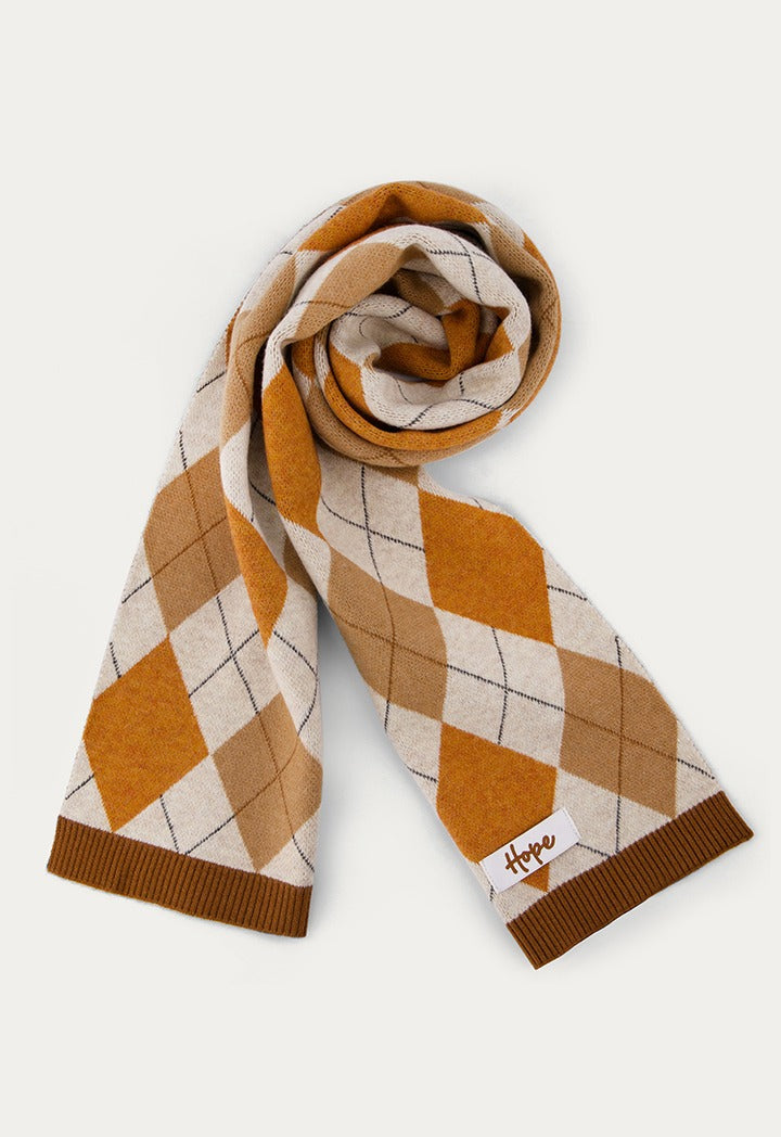 Hope Knitted Argyle Scarf Multi Color
