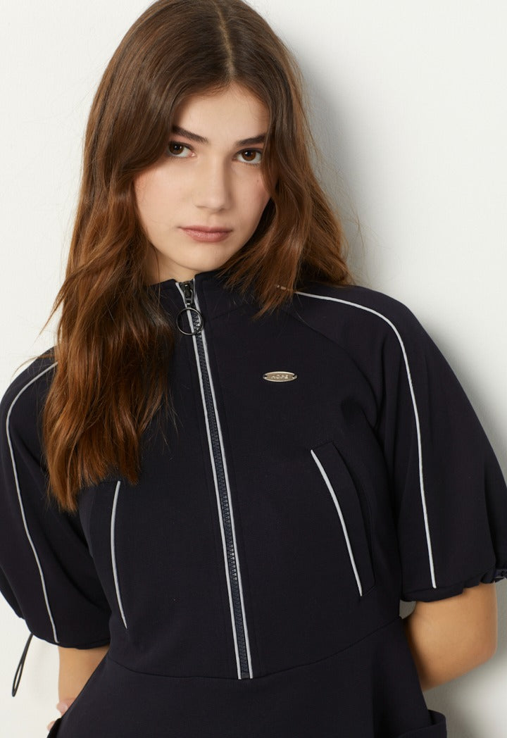 Hope Zipped Sporty Dress Navy