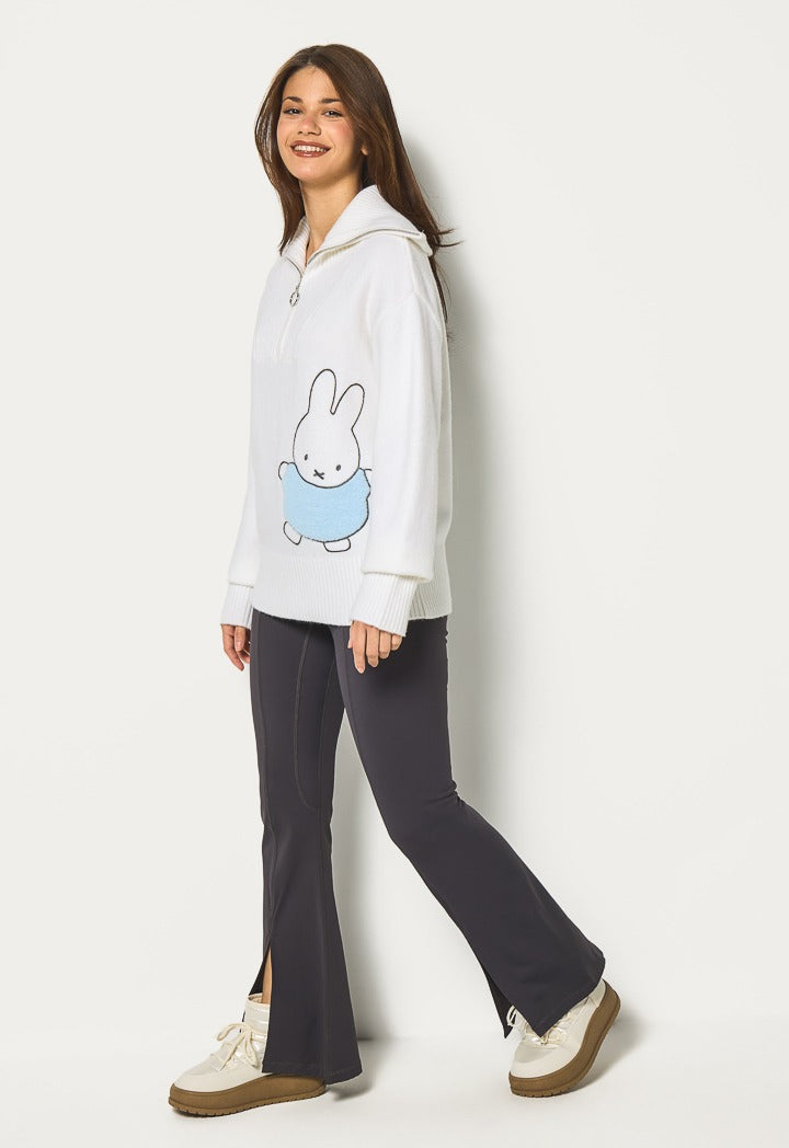 Hope Miffy Fleece Detailed Jumper Off White