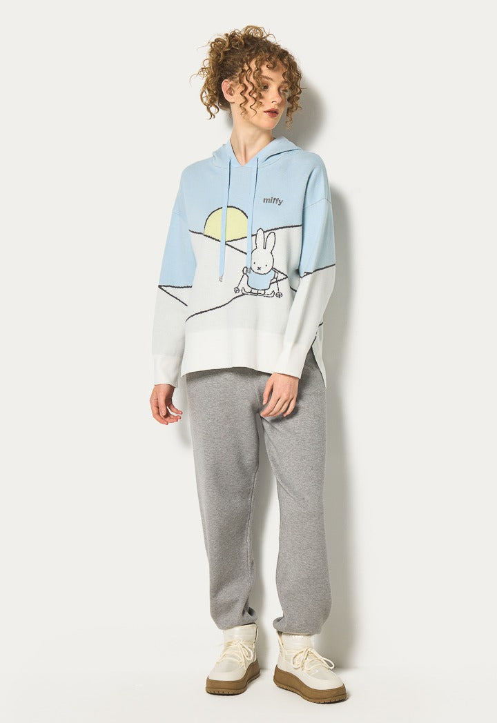 Hope Miffy Knitted Hoodie Light Blue