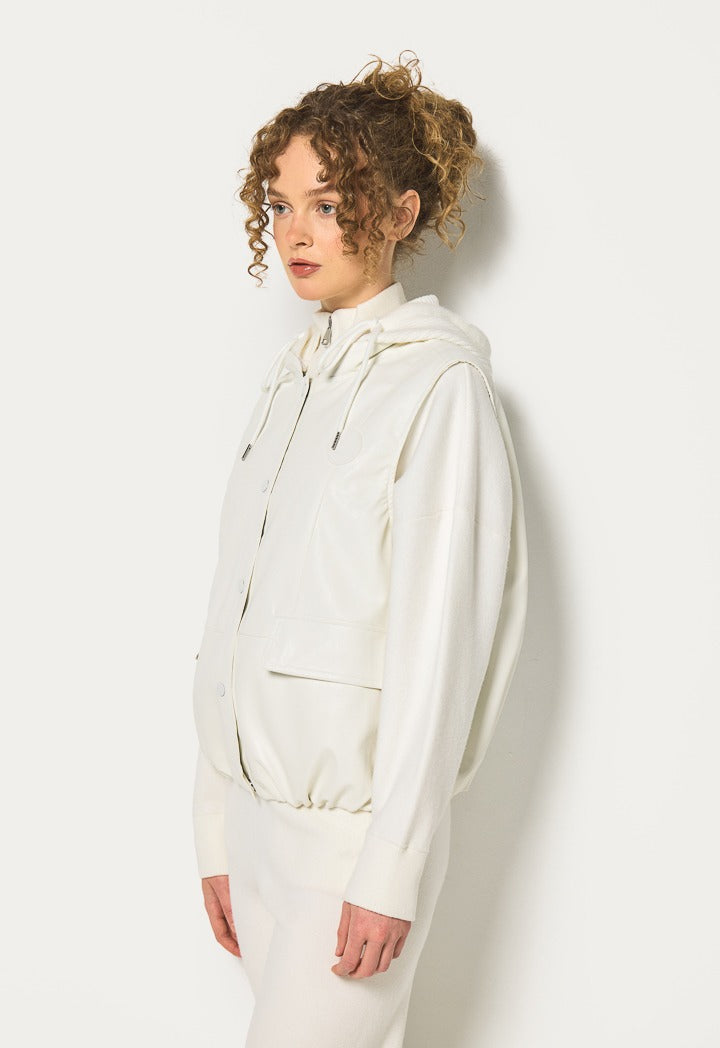Hope Pu Leather Solid Gilet Off White
