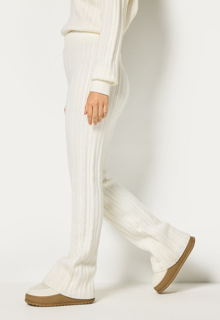 Hope Solid Knitted Trouser Off White