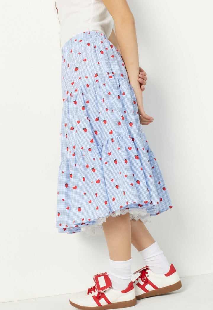 Hope Tiered Drop Waist Crinkled Skirt Multi Color