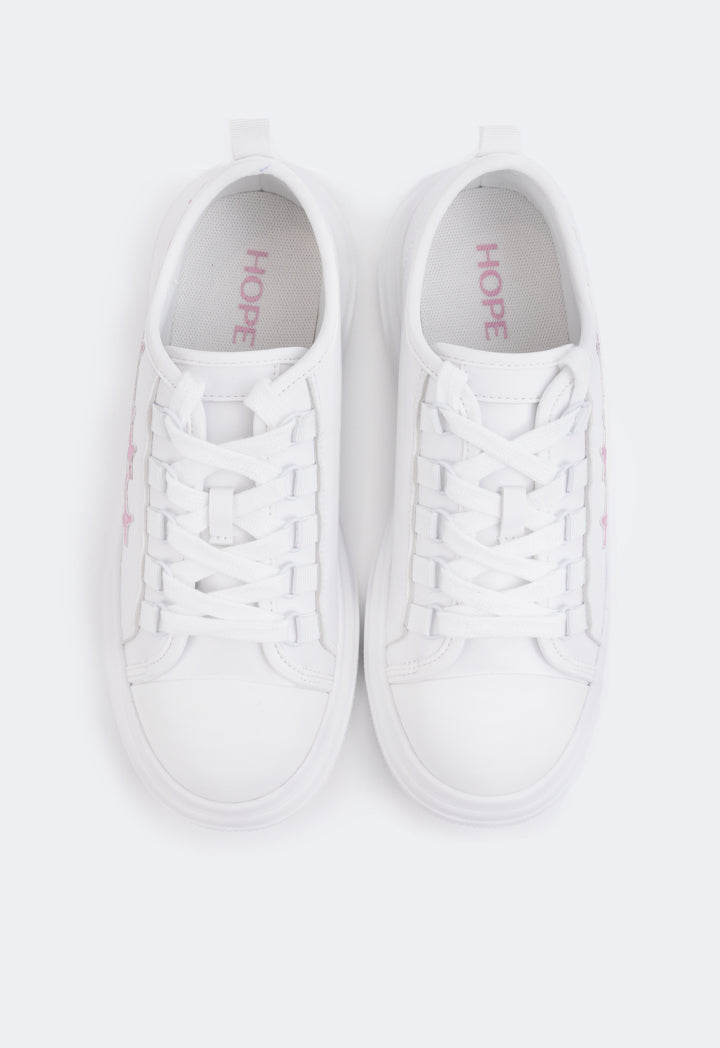 Hope Sparkle Pattern Sneakers White