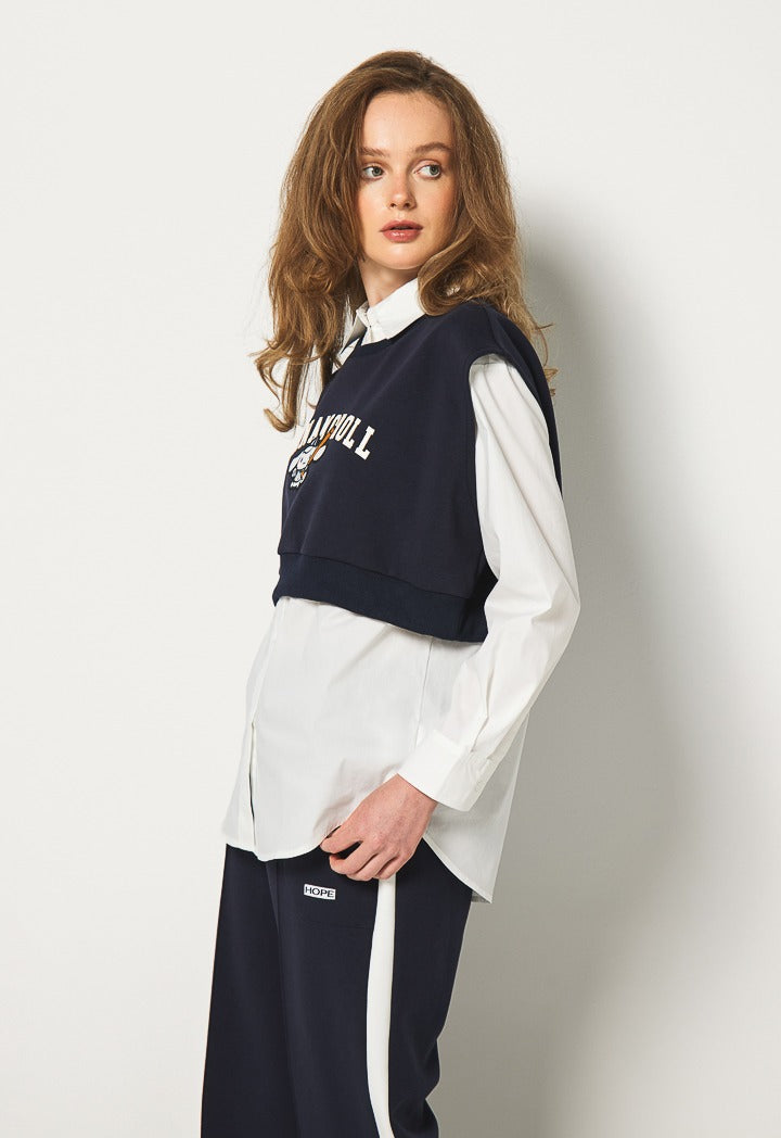 Hope Cinnamoroll Vest And Shirt Set (2Pcs) Navy