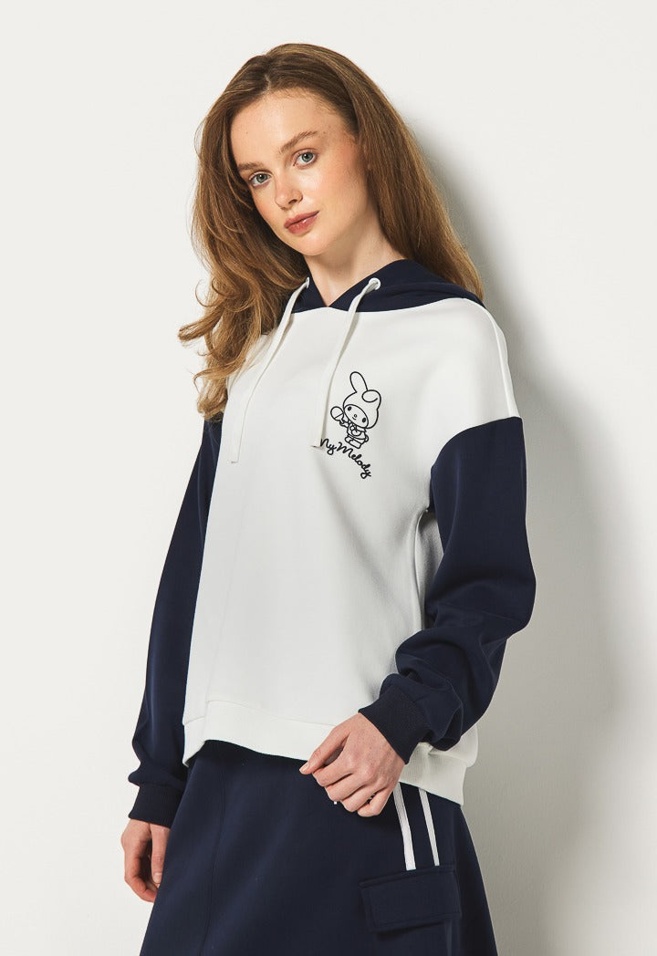 Hope My Melody Contrast Hoodie Off White