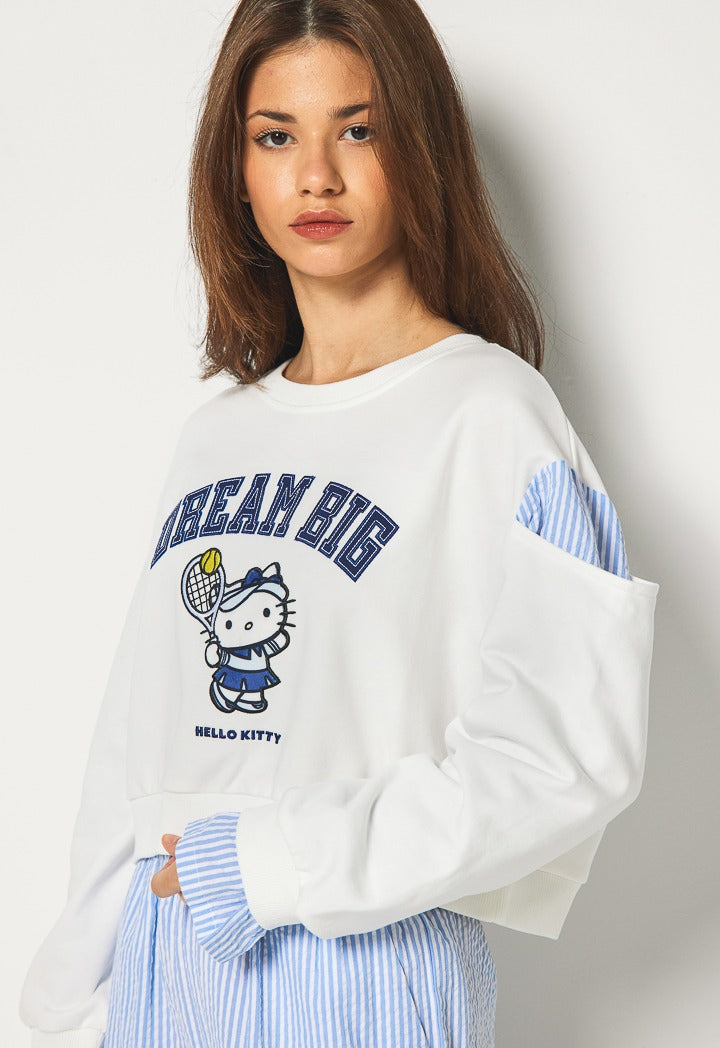Hope Hello Kitty Embroidered Sweatshirt Off White