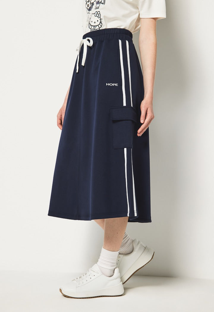 Hope Knitted Midi Skirt Navy