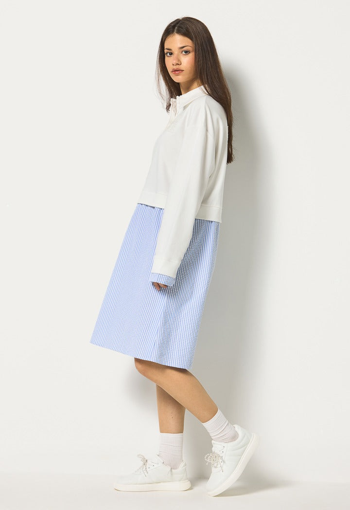Hope Striped Skirt Sweat Dress Off White