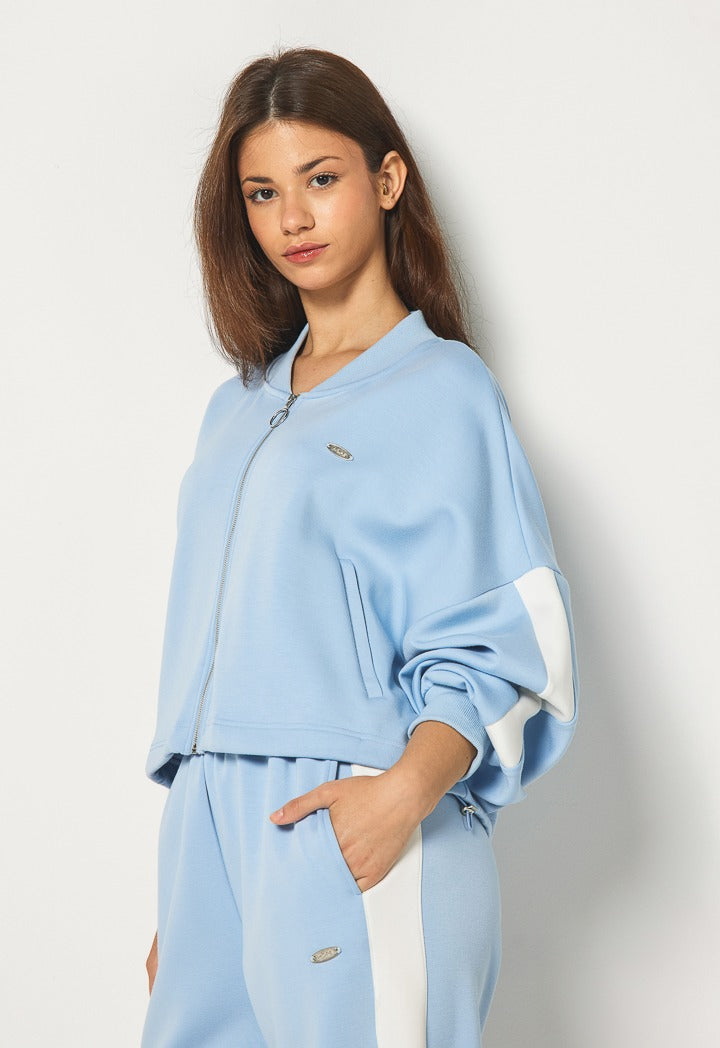 Hope Drawstrings Hems Jacket Light Blue