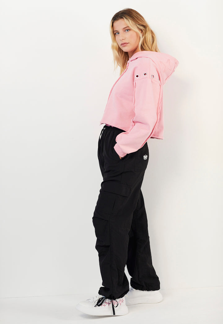Hope Knitted Cropped Sweatshirt Pink