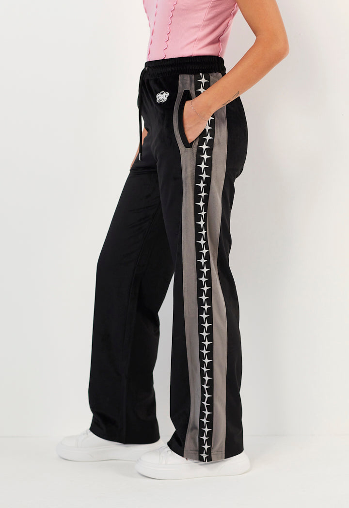 Hope Two Toned Relaxed Pants Black