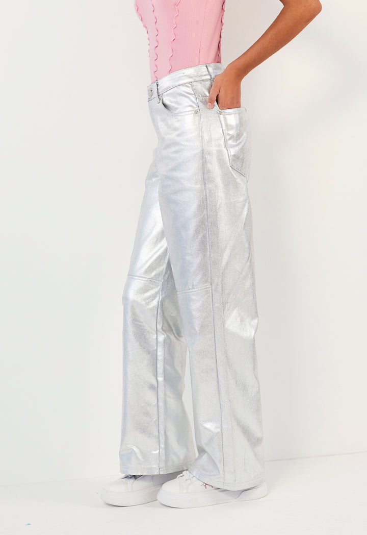 Hope Metallic Denim Jeans Silver