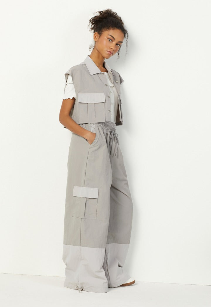 Strass Embellished Contrast Vest