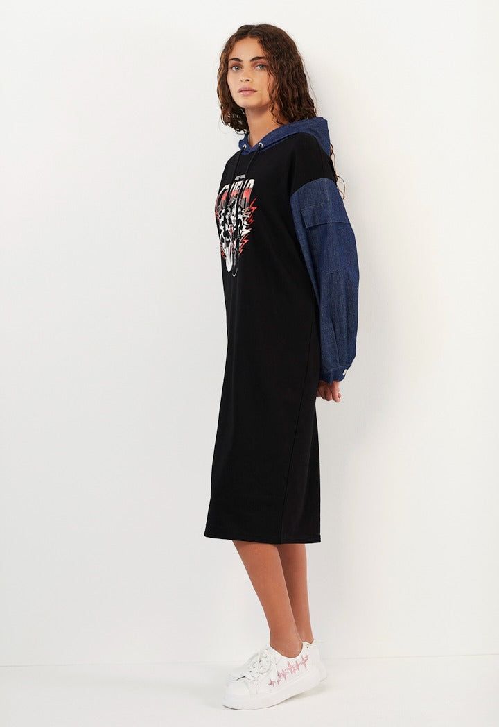 Hope Disney Cruella Hoodie Dress Black