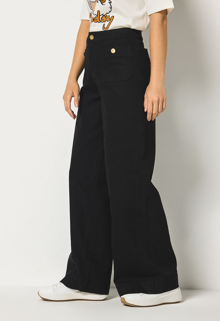 Hope Buttoned High Waist Trousers Black