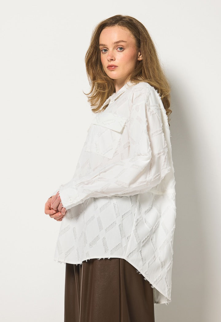 Hope Frayed Details Shirt Off White