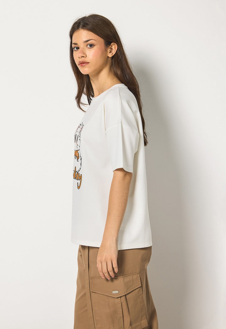 Hope Textured Print T-Shirt Off White