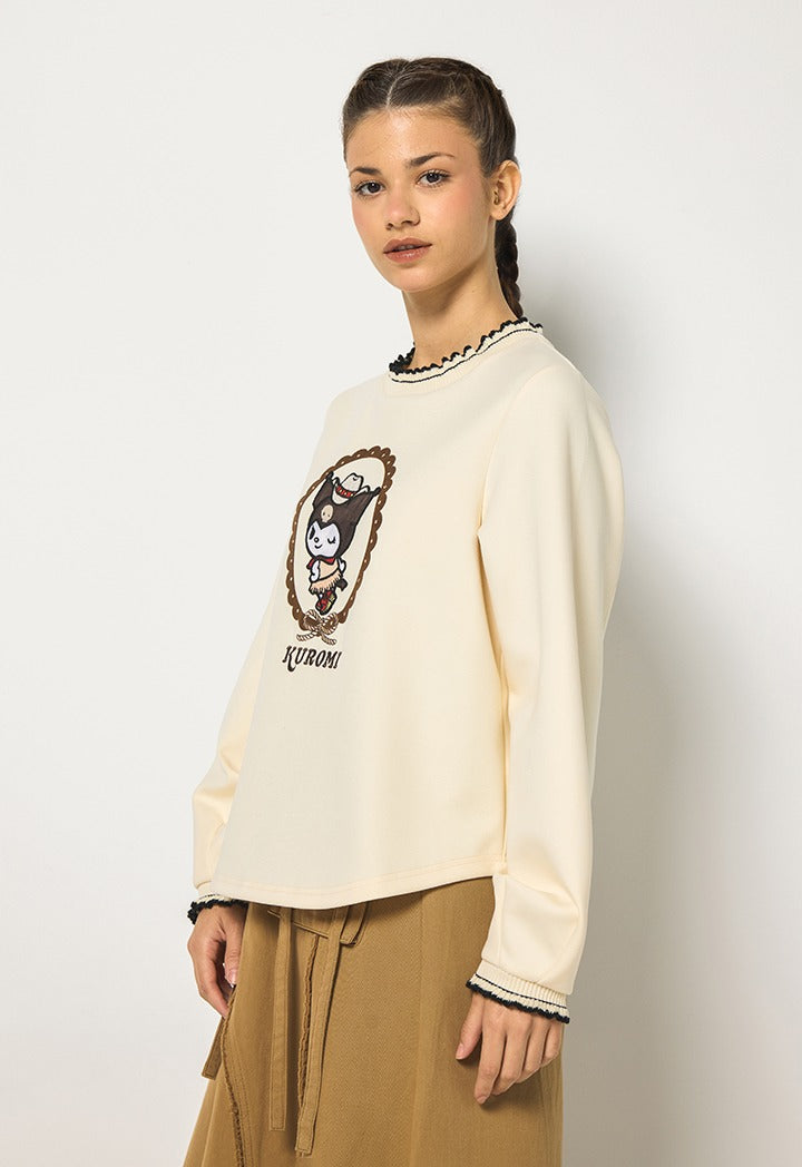 Hope Kuromi Knitted Sweatshirt Ecru