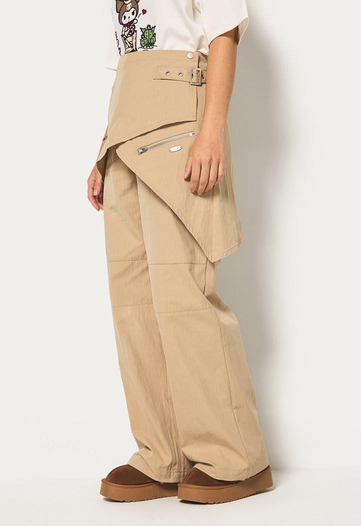 Hope Skirt Overlay Trousers Beige
